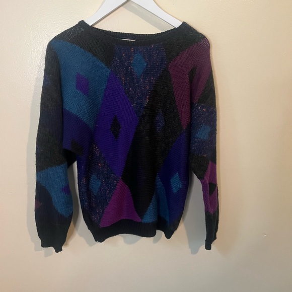 Vintage Vibrant Geometric Women's Sweater - Picture 1 of 4